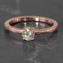 Load image into Gallery viewer, Diamond Hammer Finished Solitaire in Rose Gold - Malleable Jewellers
