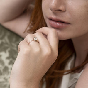 Diamond Spiral Ring in Rose Gold - Malleable Jewellers