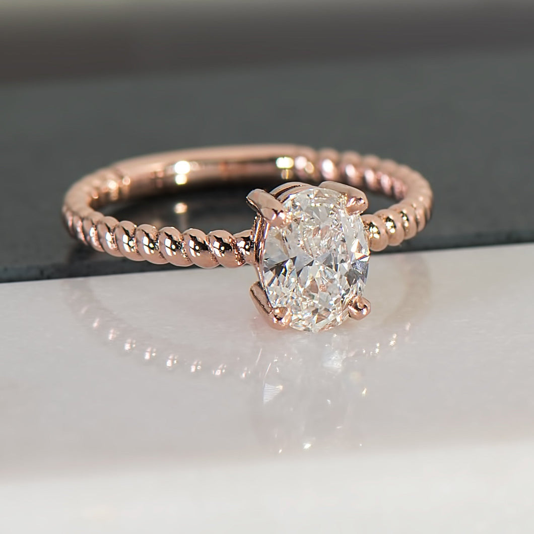 Diamond Spiral Ring in Rose Gold - Malleable Jewellers