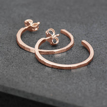 Load image into Gallery viewer, Flash Hoops in Rose Gold - Malleable Jewellers
