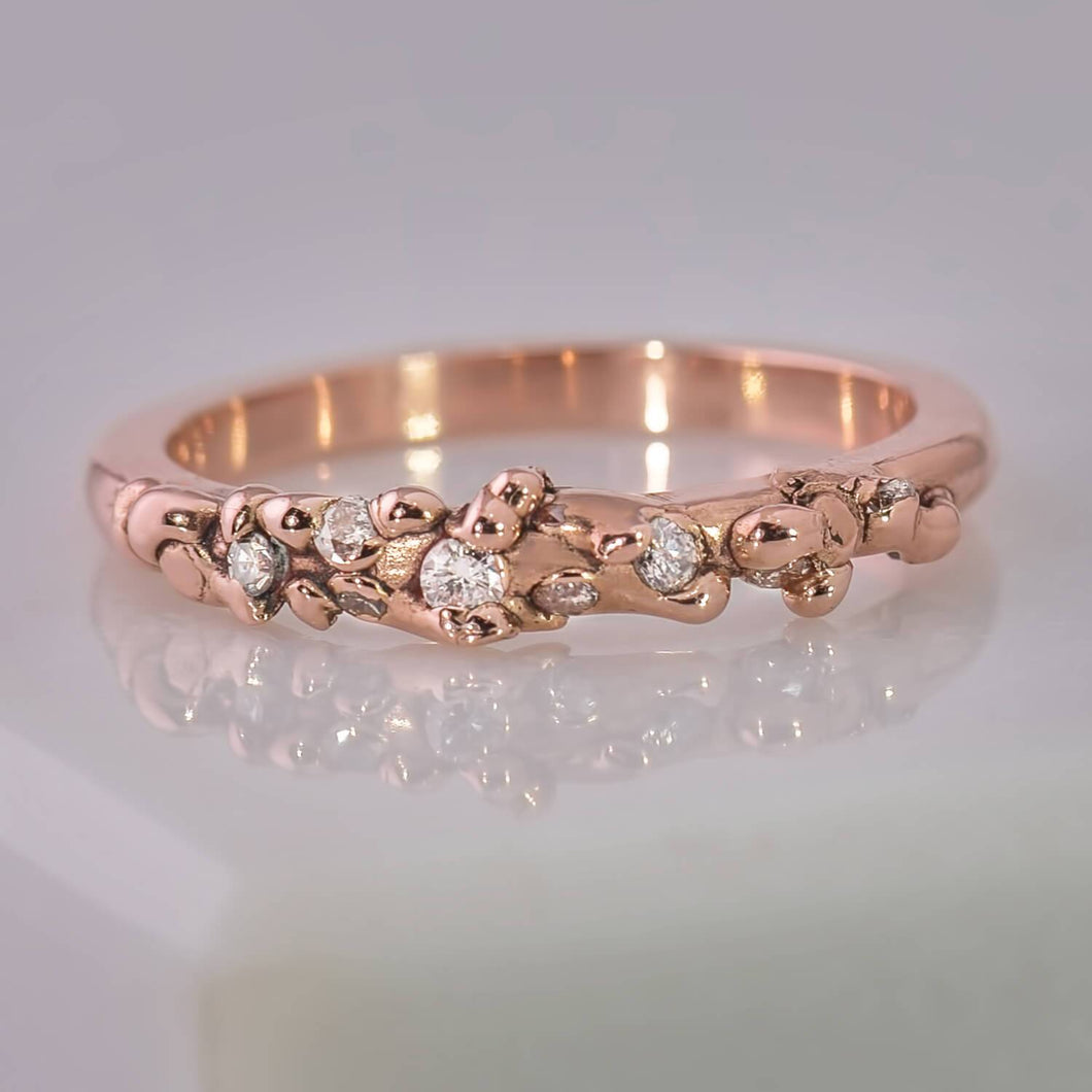 Globular Diamond Kimberlite Ring in Rose Gold - Malleable Jewellers