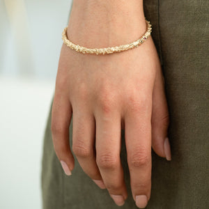 Globular Kimberlite Bangle in Yellow Gold - Malleable Jewellers