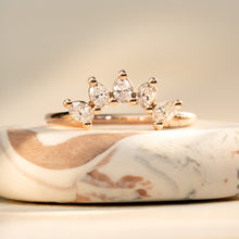 Load image into Gallery viewer, Half Moon Diamond Ring in Rose Gold - Malleable Jewellers
