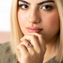 Load image into Gallery viewer, Half Moon Diamond Ring in Rose Gold - Malleable Jewellers
