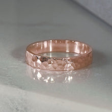 Load image into Gallery viewer, Hammer Finished Band Ring in Rose Gold - Malleable Jewellers
