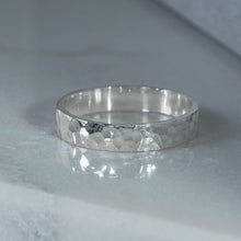 Load image into Gallery viewer, Hammer Finished Band Ring in Sterling Silver - Malleable Jewellers
