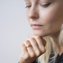 Load image into Gallery viewer, Hammer Finished Band Ring in Yellow Gold - Malleable Jewellers
