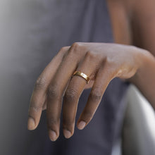 Load image into Gallery viewer, Hammer Finished Band Ring in Yellow Gold - Malleable Jewellers
