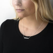 Load image into Gallery viewer, Hammer Finished Bar Necklace in Sterling Silver
