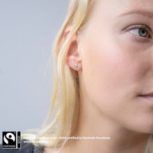 Load image into Gallery viewer, Hammer Finished Studs in Fairtrade Certified Gold - Malleable Jewellers
