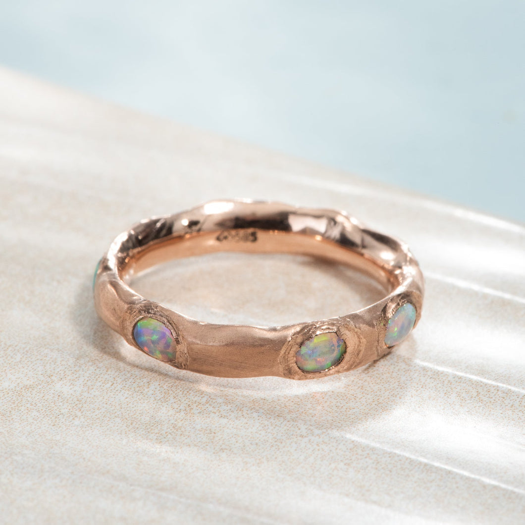 Organic Opal Eternity in Rose Gold - Malleable Jewellers