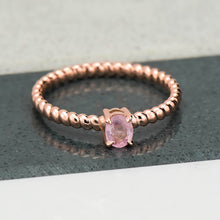 Load image into Gallery viewer, Pink Sapphire Spiral Ring in Rose Gold - Malleable Jewellers
