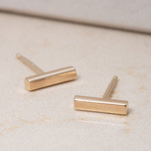 Load image into Gallery viewer, Rectangular Studs in Yellow Gold - Malleable Jewellers
