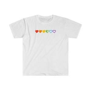 Pixelated Pride Hearts Tee