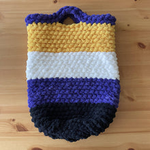 Load image into Gallery viewer, Knitted Non-Binary (Enby) Pride Bag
