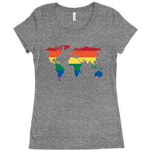 Rainbow World Fitted T-Shirt