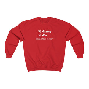 Naughty and Nice Break the Binary Crewneck Sweatshirt