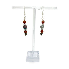 Load image into Gallery viewer, Rosewood and Matte Indian Jasper Bead Earrings
