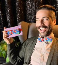 Load image into Gallery viewer, Cute Avengers Bow Tie with Plaid Pocket Square
