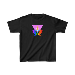 Kids-size Pink Progress Pride Maple Tee