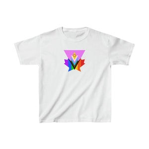 Kids-size Pink Progress Pride Maple Tee