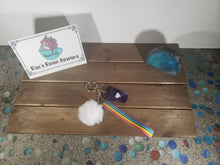 Load image into Gallery viewer, Rainbow Wrist Strap Coffee Lover Purple Resin Keychain

