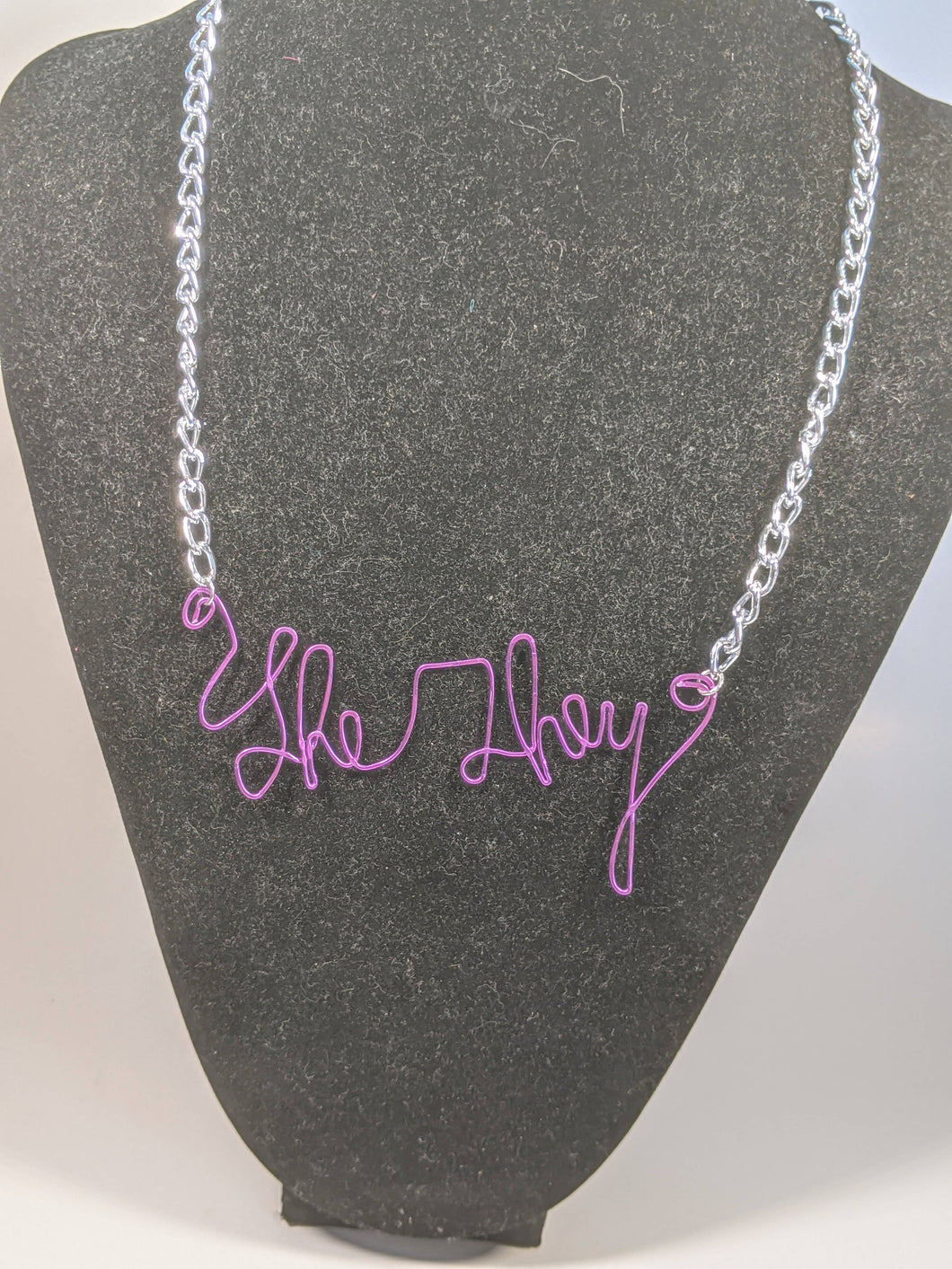 She/They Talisman Necklace - Purple