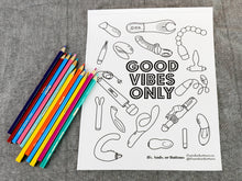 Load image into Gallery viewer, Good Vibes Only - Colouring Page PDF Download
