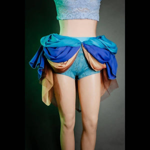 Scout Me Up Bustle Skirt in Teal, Blue and Orange