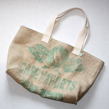 Load image into Gallery viewer, upcycled tote bag - Cafe Imports 2 FRONT
