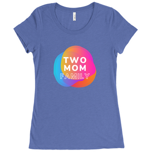 Two Mom Family Fitted T-Shirt