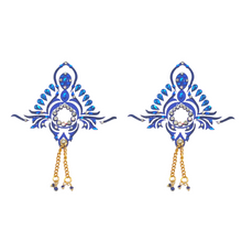 Load image into Gallery viewer, TIARA VON TEASE Intricate Design Nipple Pasty, Cover (2pcs) with delicate gold tassel for Lingerie Festivals Carnival Burlesque Rave
