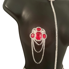 Load image into Gallery viewer, GIGI DIVINE - Ruby &amp; Rhinestone Nipple Pasties, Covers (2pcs) for Festivals, Carnival Raves Burlesque Lingerie
