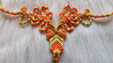 Load image into Gallery viewer, Macrame necklace pink green multicolour
