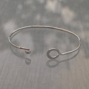 Forged Silver Wire Bracelet w/ Clasp