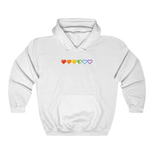 Load image into Gallery viewer, Pixelated Pride Hearts Hoodie
