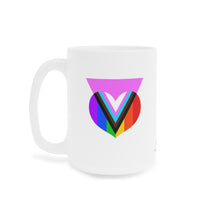 Load image into Gallery viewer, Pink Progress Pride Heart Ceramic Mug 15oz
