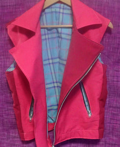 One Of A Kind - Two Tone Pink Biker Style Vest