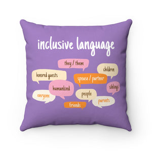 Inclusive Language Throw Pillow