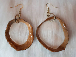 Avocado skin earrings natural colour 2