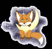 Load image into Gallery viewer, Hanging From The Moon - Vinyl Fox Sticker
