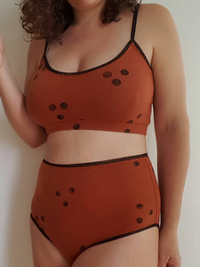 Juniper High-Waisted Panty in Rust Print