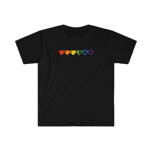 Pixelated Pride Hearts Tee