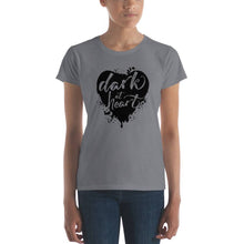 Load image into Gallery viewer, Dark At Heart Fitted Tee | Goth Tshirts | Red and Black Tee | Gray and Black Tee
