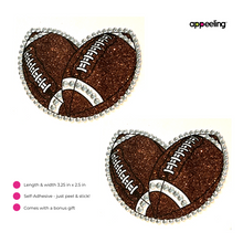 Load image into Gallery viewer, HALFTIME SHOW Football Glitter &amp; Gem Nipple Pasty, Nipple Cover (2pcs) for Lingerie Festivals Carnival Burlesque Rave
