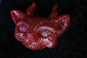 Kawaii Demon Kitty Pendant- Made To Order Goth Resin Necklace/Hair clip/keychain/pin/ring