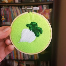 Load image into Gallery viewer, Animal crossing nintendo turnip nook leaf DIY card embroidery art hoop
