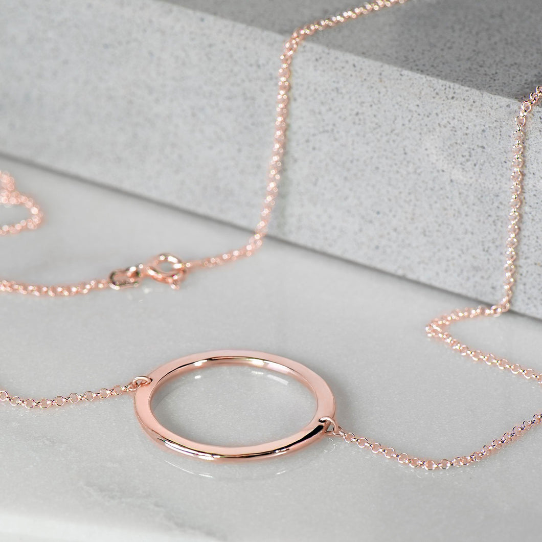 Circular Polished Necklace in Recycled Rose Gold