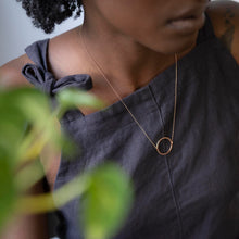 Load image into Gallery viewer, Circular Polished Necklace in Recycled Rose Gold
