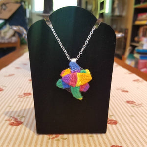 Rainbow LGBTQ pride necklace with succulents